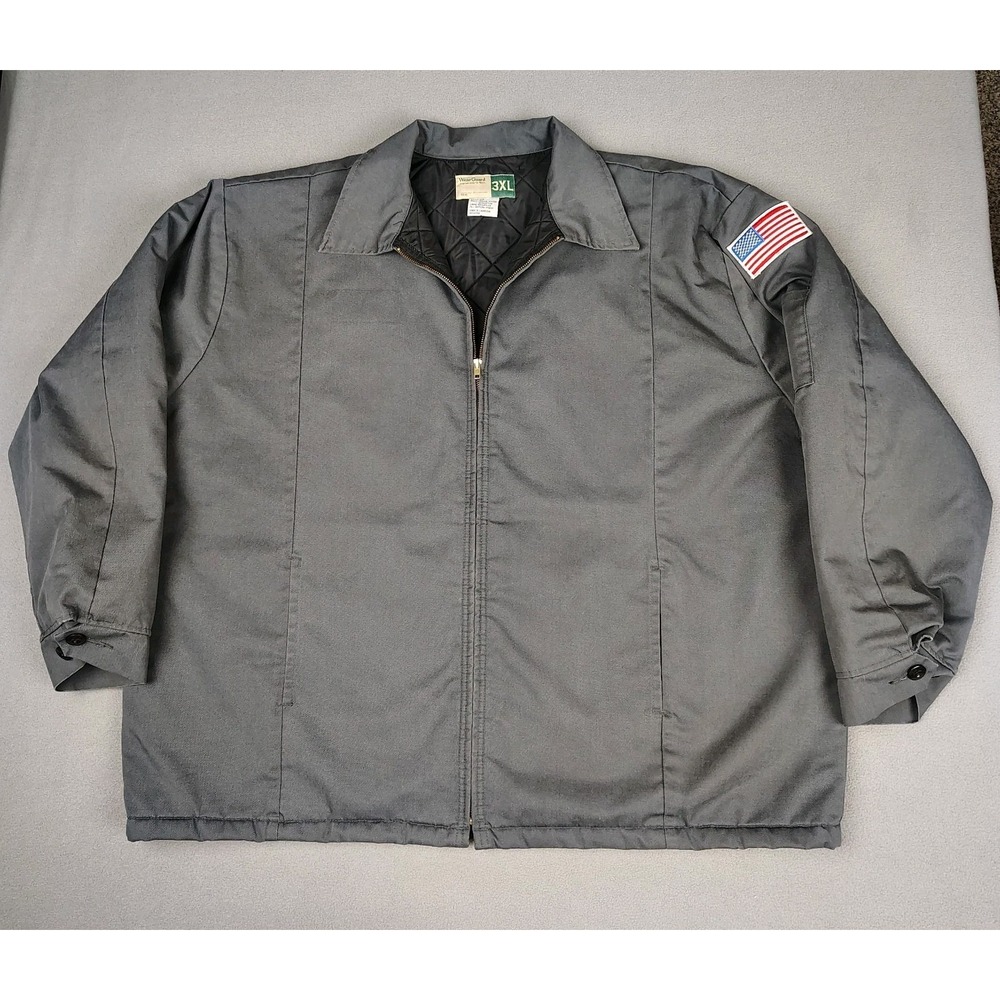 Vintage Wear Guard Jacket Men *Fits* 4XL 5XL Gray Quilted‎ Lining Insulated Coat